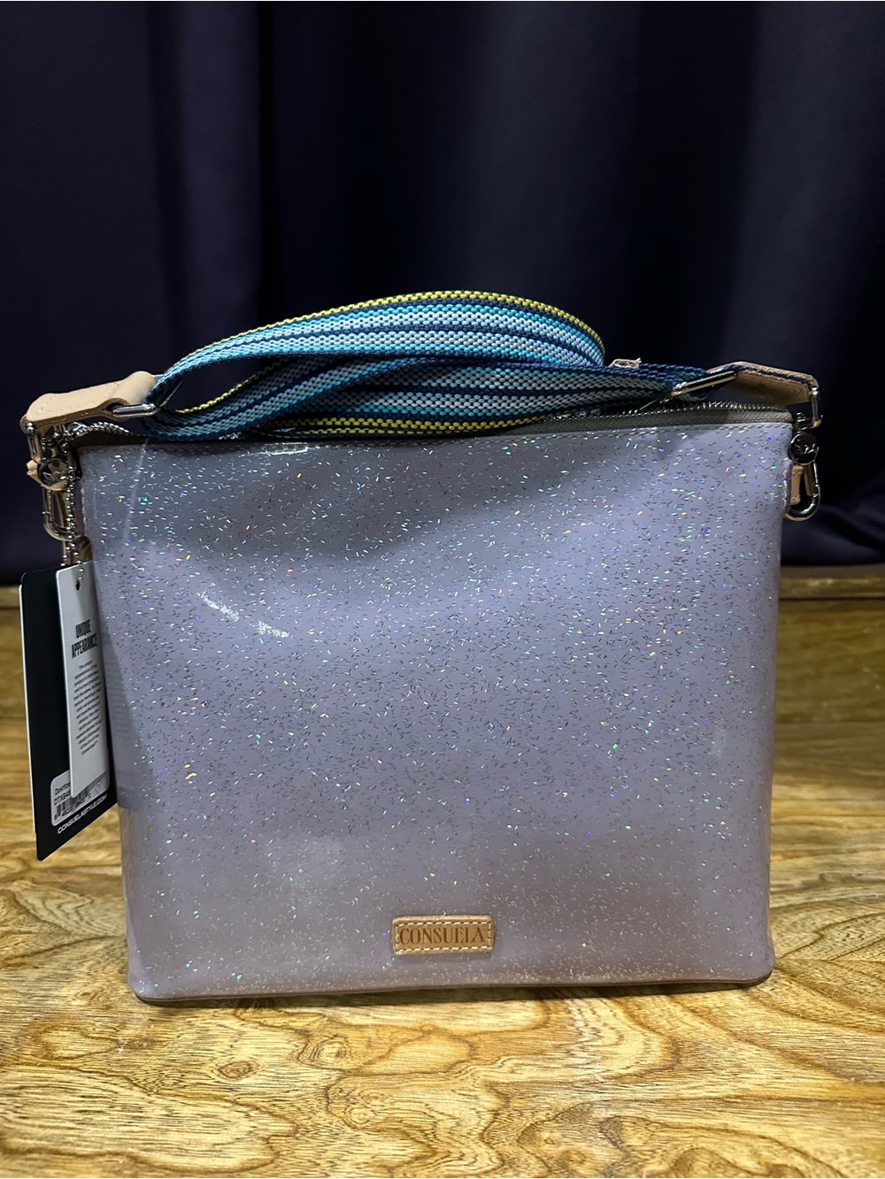 New Consuela Luna Downtown crossbody Lavender Glitter Floral embroidery - Picture 2 of 7